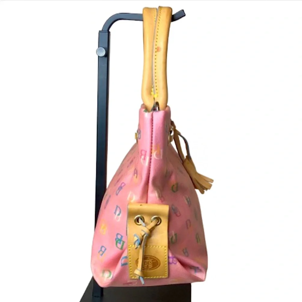 DOONEY BOURKE Pink Multicolor Rainbow DB Monogram Tote Shoulder Bag